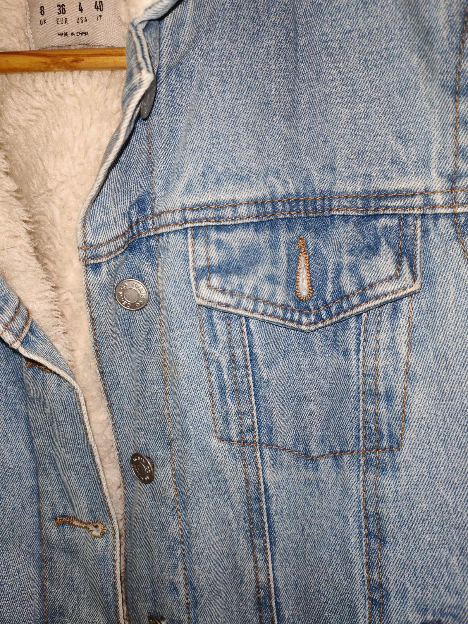 Casaco de denim com pele – photo 3